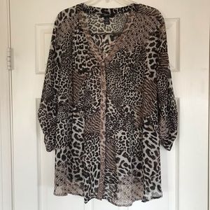 Style & Co. Animal Leopard Print Top, XL